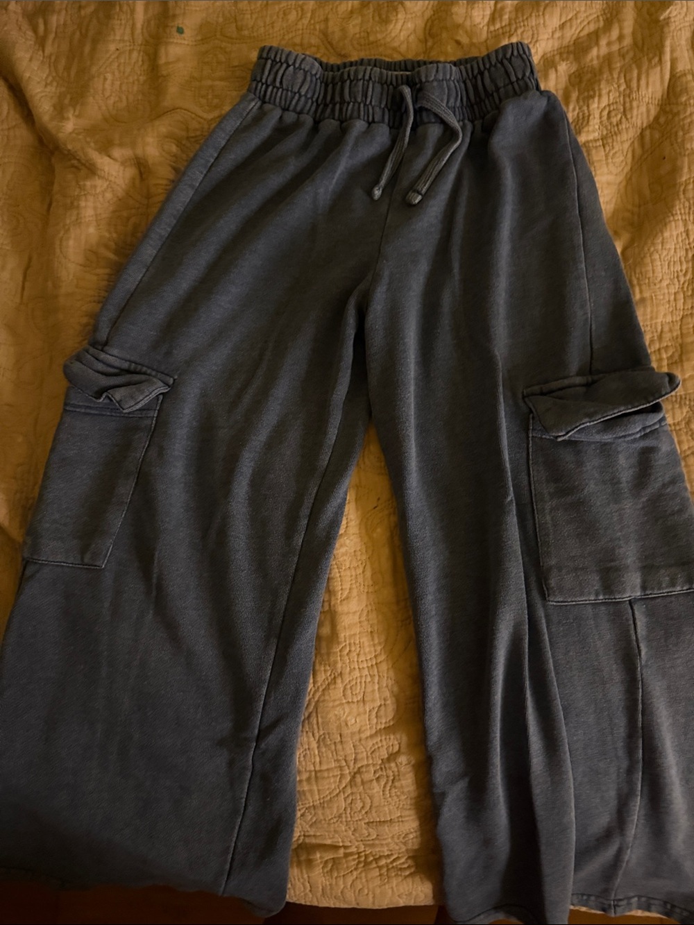 Zara Kids Dark Gray Cargo Sweatpants with Drawstring